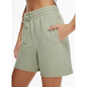 Aritzia TNA CozyAF Fleece Boyfriend Short in Sage